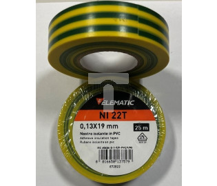 Taśma izolacyjna 19x0,13mm 25m żółto zielona EMNI22T