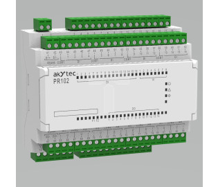 Uniwersalny, programowany sterownik PLC, 16DI, 8AI (u/i/r/DI), 2AO (u/i), 14DO (R), 2RS485, 24 VDC-PR102-24.2.2