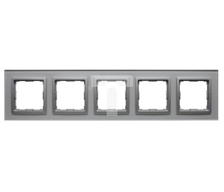 VENA2 Ramka pięciokrotna szkło Xglass akrylowe srebrny + aluminum 5240185