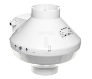 Wentylator kanałowy odśrodkowy fi 100 230V 80W 205m3/h 46dB biały VK100