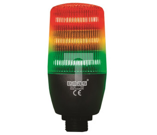 Wielofunkcyjna kolumna sygnalizacyjna LED trójkolorowa z buzzerem, 55mm, PLC, 24V AC/DC T0-IF5T024ZM05