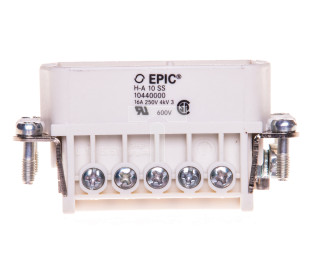 Wkład złącza 10P+PE męski 16A 250V EPIC H-A 10 SS 10440000