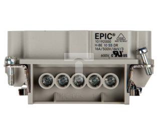 Wkład złącza 10P+PE męski 16A 500V EPIC H-BE 10 SS 10192000
