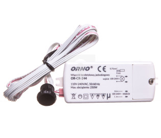 Włącznik bezdotykowy jednobiegowy 250W 110-240V IP20 biały OR-CR-244
