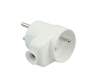 Wtyczka 16A 2P+Z z gniazdem 2P+Z 250V 16A biała WT-16U/G