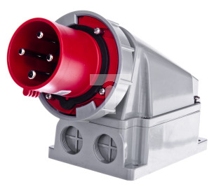 Wtyczka odbiornikowa 63A 4P 400V czerwona IP67 POWER TWIST 534-6