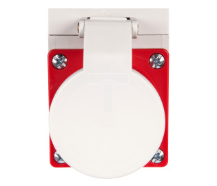 Wtyczka odbiornikowa z klapką 16A 5P 400V czerwona IP44 515-6d
