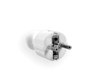 Wtyczka prosta 16A z/u UNI-SCHUKO 230V rozbieralna biała WT-30