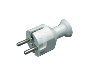 Wtyczka prosta 16A z/u Uni-Schuko 250V biała WT-40