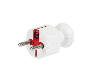 Wtyczka prosta 16A z/u Uni-Schuko 250V biała WT-40 BI