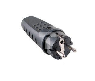 Wtyczka przenośna gumowa proste 3P 16A 250V czarna IP44 OR-AE-1315