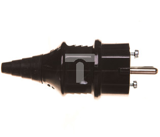 Wtyczka uniwersalna 16A 3P 230V IP44 Schuko czarna 10754 MEN10754