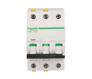Wyłącznik nadprądowy 3P C 63A 6kA AC iC60N-C63-3 A9F04363