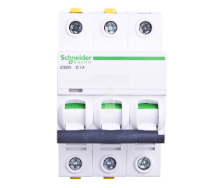 Wyłącznik nadprądowy 3P D 1A 6kA AC iC60N-D1-3 A9F05301