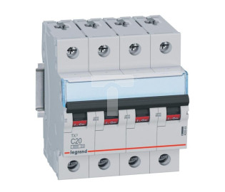Wyłącznik nadprądowy 4P C 20A 6kA AC S304 TX3 403563