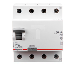 Wyłącznik różnicowoprądowy 4P 25A 0,03A typ AC P304 RX3 402062