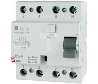 Wyłącznik różnicowoprądowy 4P 40A 0,03 typ AC EFI6-P4 AC 40/0.03 002061652