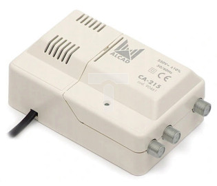 Wzmacniacz antenowy DVB-T szerokopasmowy VHF/UHF z zasilaniem 12V CA-215 ALCAD