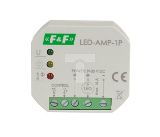 Wzmacniacz sygnału zasilającego do oświetlenia LED 12/24 V DC do puszki podtynkowej LED-AMP-1P