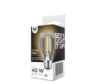 Żarówka LED Filament E27 A60 4W 230V 2700K 470lm COG przezroczysta Forever Light