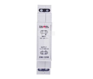 Zasilacz impulsowy 230VAC/12VDC 0,8A ZIM-12/08 EXT10000158