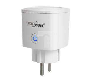 Zdalnie sterowane gniazdko WiFi GreenBlue, Android/iOS/Alexa/Google Home, zuż. energii, timer, max 3680W, typ F, GB720 F