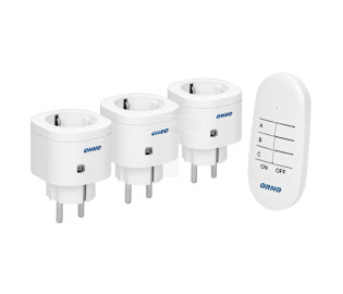 Zestaw bezprzewodowych mini gniazd sterowanych pilotem 3+1, wersja schuko,OR-GB-438(GS)