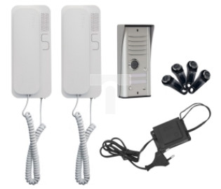 Zestaw domofonowy dwurodzinny COSMO szary,COSMO 2 ALUMINIUM