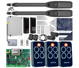 Zestaw napęd automatyczny do bram skrzydłowych GENIUS MISTRAL 400 (2x siłownik + 3x pilot + moduł radiowy + centrala + fotokomór