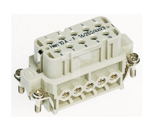 Złącze śrubowe (wkład) (0,75-2,5 mm2) 10+PE żeńskie 250V 16A Han A 09200102812