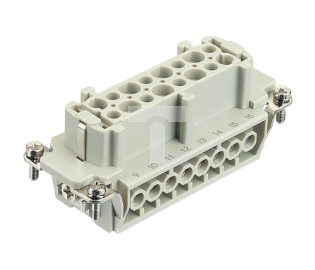 Złącze śrubowe (wkład) (0,75-2,5 mm2) 16+PE żeńskie 500V 16A Han E 09330162701