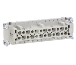 Złącze śrubowe (wkład) (0,75-2,5 mm2) 24+PE żeńskie 500V 16A Han E 09330242701