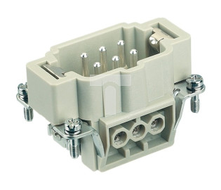 Złącze śrubowe (wkład) (0,75-2,5 mm2) 6+PE męskie 500V 16A Han E 09330062601