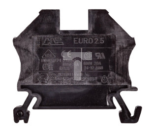 Złączka szynowa 2-przewodowa 2,5mm2 czarna EURO 43408BK