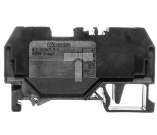 Złączka szynowa 2-przewodowa 4mm2 czarna 281-905