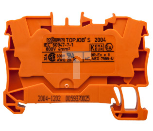 Złączka szynowa 2-przewodowa 4mm2 pomarańczowa 2004-1202 TOPJOBS