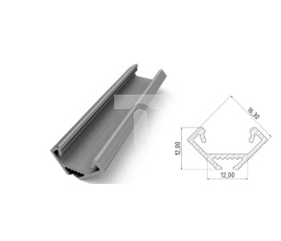 profil ALU kątowy 45st Anodowany srebrny, dł 3000mm, max szer taśmy 12mm
