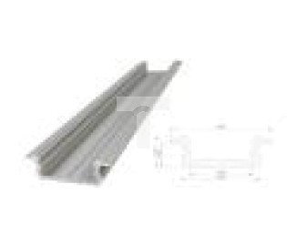 profil ALU wpuszczany 6,1mm, Anodowany srebrny, dł. 3000mm, max szer taśmy 12mm