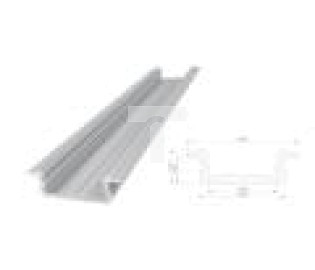 profil ALU wpuszczany 6,1mm, surowe aluminium, dł 3000mm, max szer taśmy 12mm