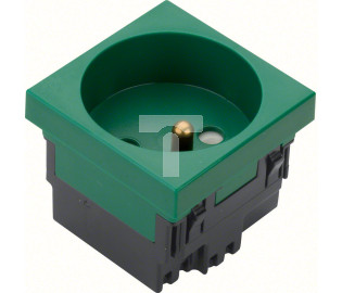 tehalit.GB-EG Gniazdo z/u 33st. pojedyncze 45x45mm bezhalogenowe zielone EER1336029