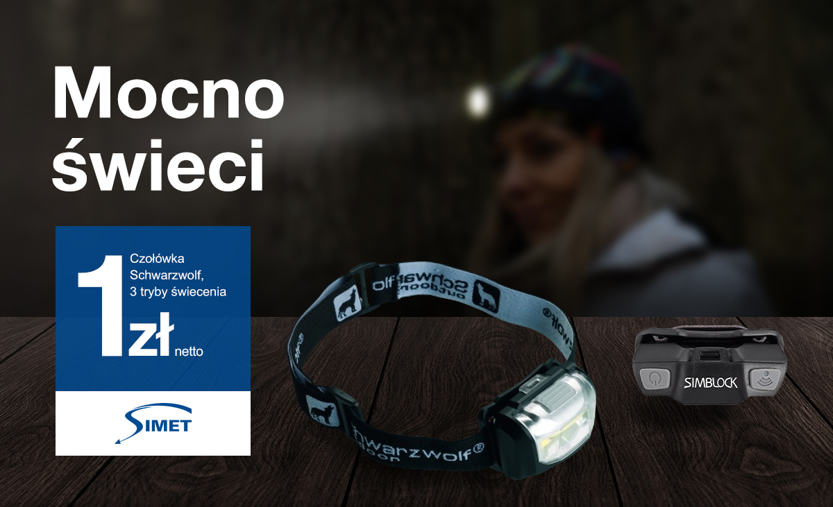 Czolowka Schwarzwolf 3 tryby swiecenia w promocji SIMET Wysyłamy ...
