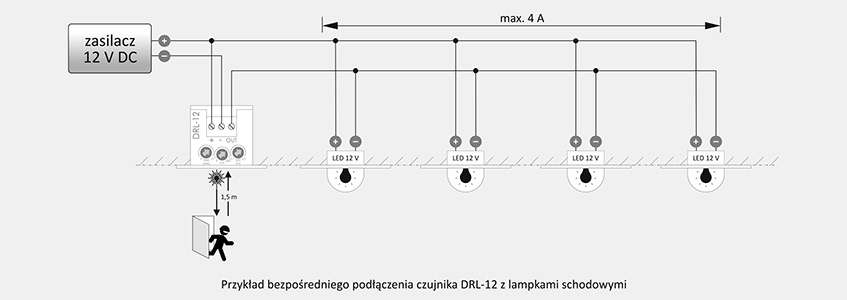 DRL-12 przyklad podłączenia