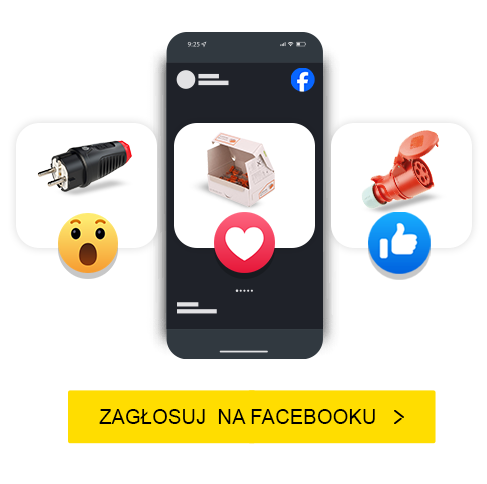 Grafika laptopa lub smartfona z planszą Facebook. Zagłosuj na Facebooku.