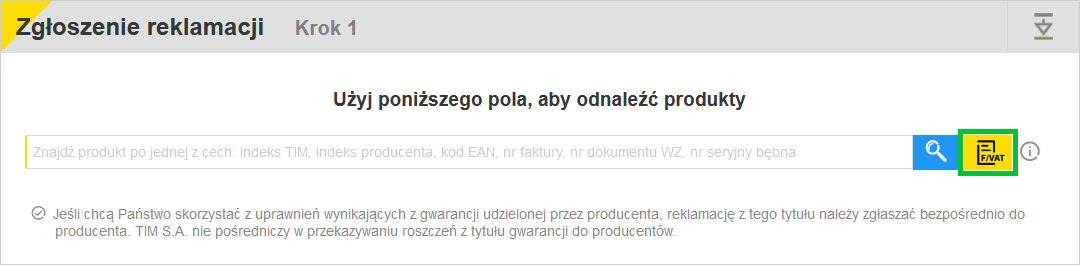 zgłoszenie reklamacji grafika: krok 1