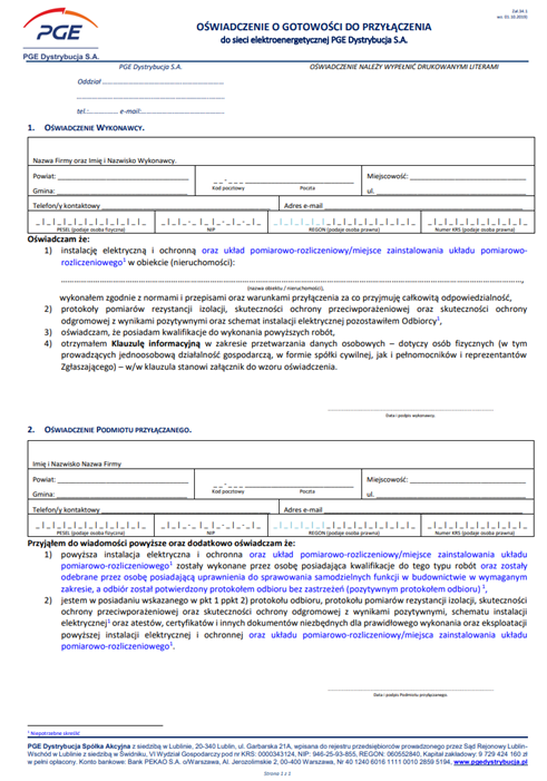 protokół odbioru instalacji elektrycznej