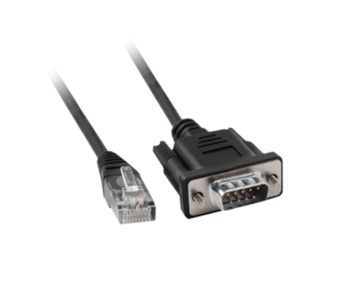  złącza RJ45 (po lewej) i DB9 (po prawej)