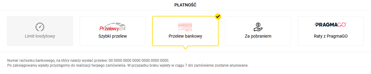 wybór sposobu płatności