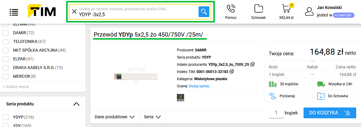 wyszukiwanie za pomocą minusa