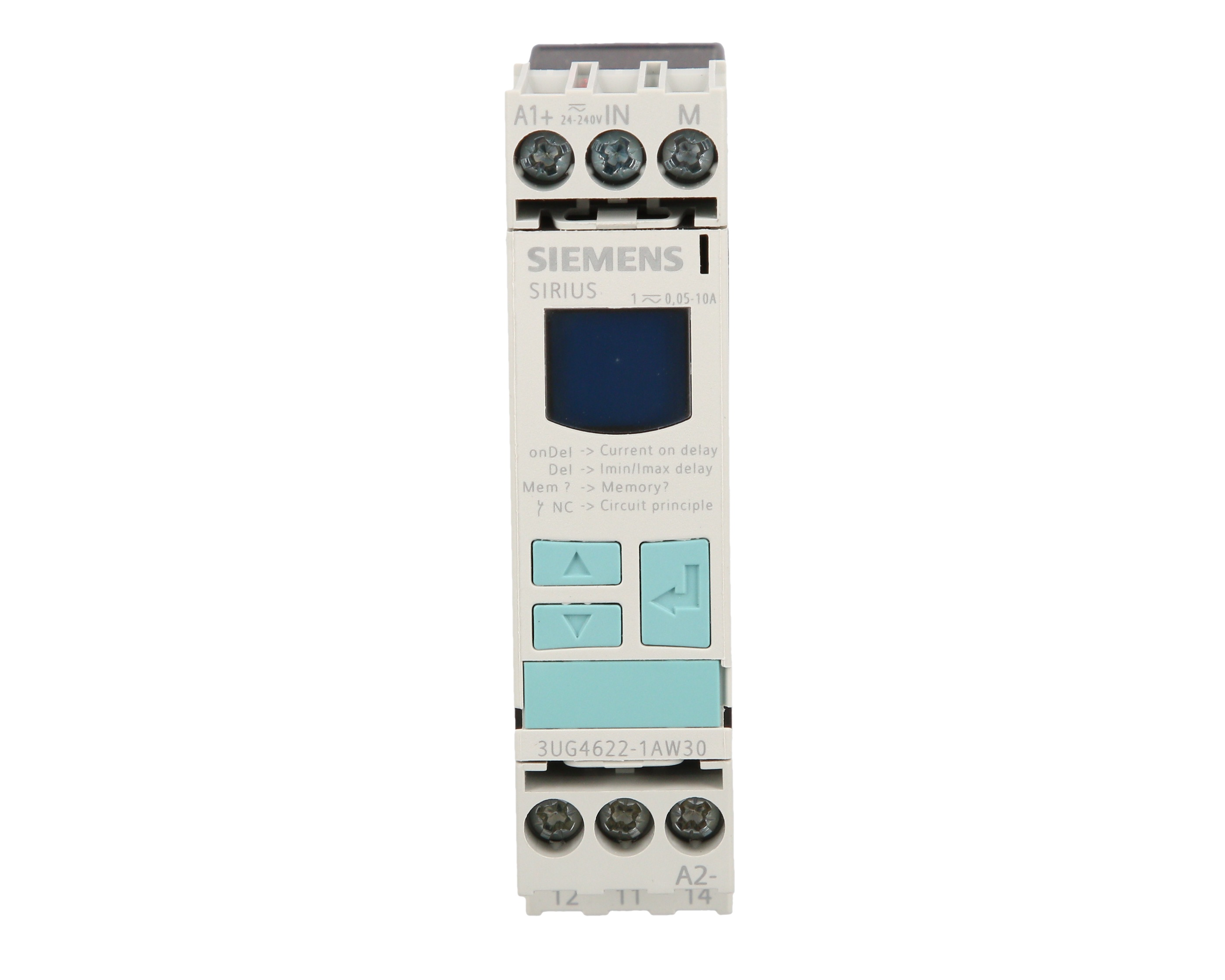 Przekaźnik kontroli prądu 1-fazowy 0,1-10A 1P 0,1-20sek 24-240V AC/DC 3UG4622-1AW30