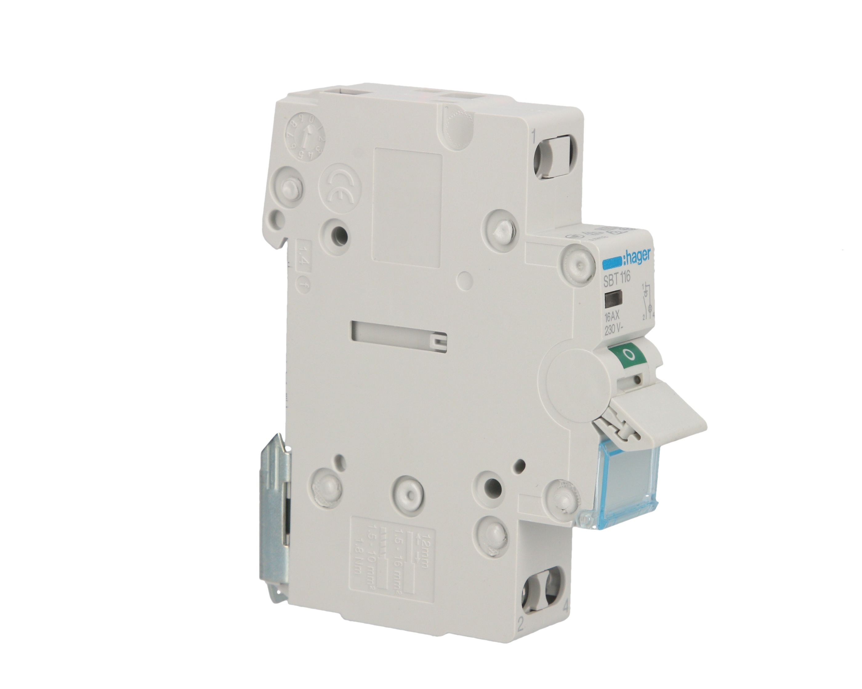 Hager SBT116 Ausschalter, 1-polig, Kunststoff, Grau – Einfacher Schalter Für Elektroinstallation